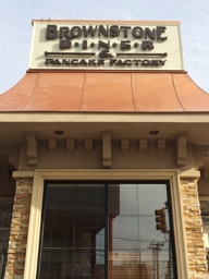 Out front of the Brownstone Diner