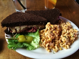 Traditional Reuben with Roasted Corn Pasta Salad