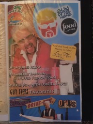 The menu featuring Guy Fieri