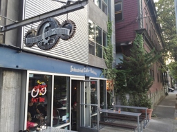 Out front of Industrial Saloon & Cafe