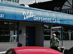 Out front of Voula's Offshore Cafe