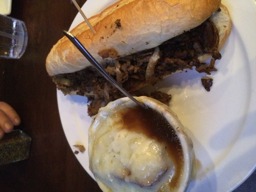 Philly and French onion soup