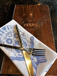 Cutlery & Menu at Guy's Vegas Kitchen & Bar