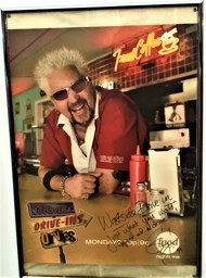 Triple D Poster on Menu Board - West Side Drive-In