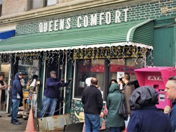 Out Front of Queens Comfort in the burbs of NYC