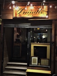 Out front of the Brindle Room in the East Village