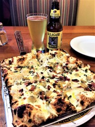 Bacon and Clam Pizza at  Joe Squared 