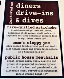 Triple D section of Menu at Crocketts