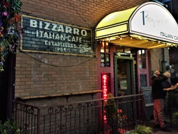 Out front of Bizzarro Cafe
