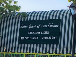 Out front of Little Jewel of New Orleans in L.A.