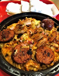 Crawfish Mac & Cheese Deluxe with Shrimp & Sausage at Little Jewel of New Orleans