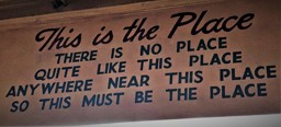 Quote above door at Nickel Diner