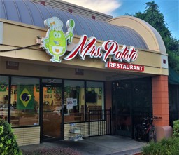 Out front of Mrs. Potato Restaurant in Orlando Florida.