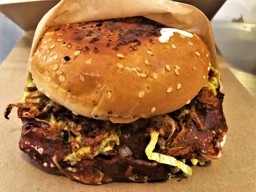 Patrona Burger (Shrimp Burger) at La Tostaderia