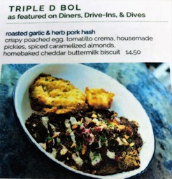 Triple D items listed on menu at ediBOL
