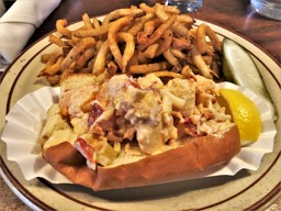 The Maine Lobster roll with the Hand Cut Fries