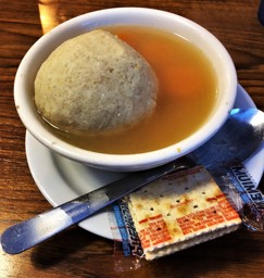 The Matzo Ball Soup at The Bagel Deli