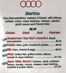 Guy on the menu at Willie Pinchos in Orlando, FL