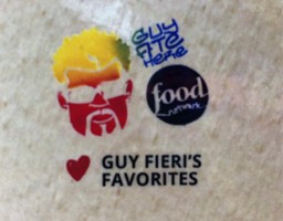 Guy's logo on the menu at Sabroso!