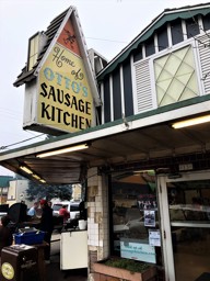 Out front of Otto's Sausage Kitchen in Portland, OR