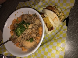 Dinner from saucy porka