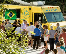 Lineup outside of their Food Truck