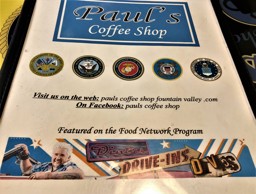 Triple D on the menu at Paul's Coffee Shop