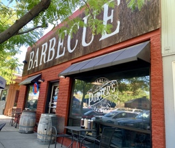 Out front of Porter’s BBQ