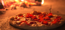 the pizza is looking might tasty