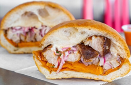 Food featured was the Chicharron Sandwhich, photo straight from their website
