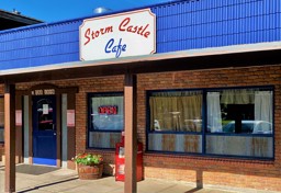 Out Front of Storm Castle Cafe in Bozeman, MT