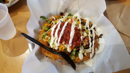 Shredded bison Indian taco