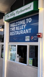Out front of The Alley Restaurant