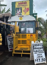 Out front of the new Mike's Huli Huli