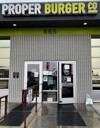 Out front of Proper Burger Co. in SLC