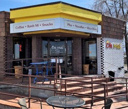 Out front of Oh Mai Sandwich Kitchen in SLC