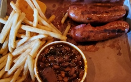 Meat BBQ in Lansing Meat Platter with 2 Sides Fries and Beans