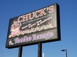 Outside of Chuck's Southern Comforts Cafe
