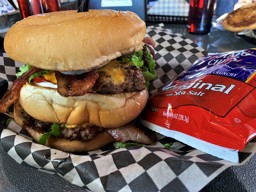 The Big Block Burger at Junkyard Extreme Burgers