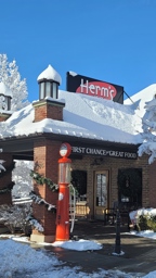 Outside in the winter at Herm's Inn