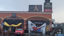 Outside View of the Biergarten in Los Angeles CA