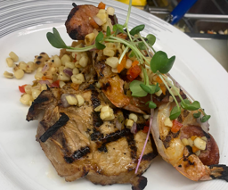 Grilled beer and garlic marinated pork chop