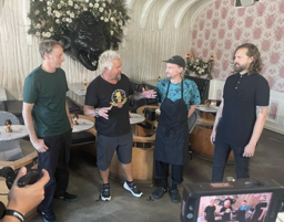 Filming pic with Tony Hawk and Guy Fieri