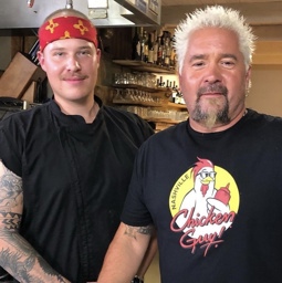 guy fieri pic with chef and owner elijah safford