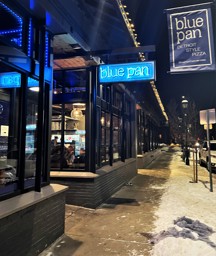 Out Front of Blue Pan Pizza in Denver, CO