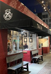 Out front of Hops and Pies in Denver, CO