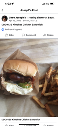 Kimchi chicken sandwich 