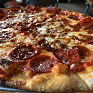 the double pep pizza at red wagon