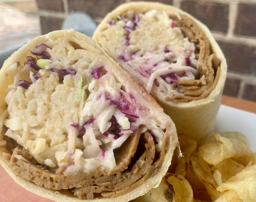 Marinated house-madeJerk seitan wrap
