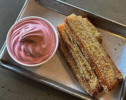 masa flour churros with spiced pistachios
